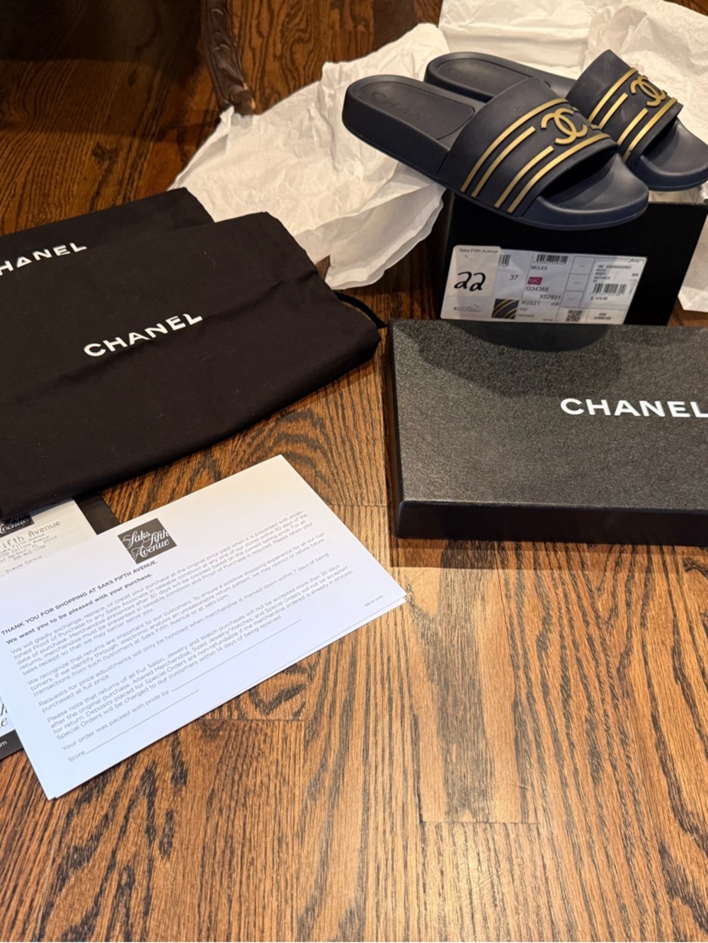 Chanel Pool Slides size 37 in box